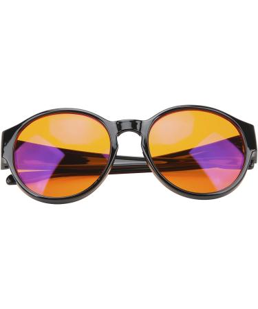 Cyrank Blue Light Blocking Glasses | Amber Gaming Glasses for Better Sleep | Round Frame Orange Anti-Glare Lens for Men & Women - Buy Online on GoSupps.com