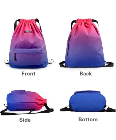 XMRSOY Gym Drawstring Backpack Water Resistant String Bag Nylon Cinch Sport Bag Sackpack 2 - Buy Online on GoSupps.com