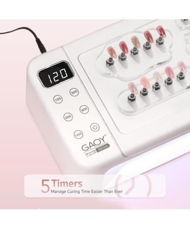 GAOY Professional Nail Curing Lamp - Mega UV LED Light for Salon Gel Nails with Arm Rest Retractable Tray 5 Timers & Infrared Sensor - Buy Online on GoSupps.com