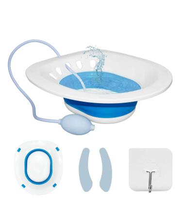 Sitz Bath for Hemorrhoids, Sitz Bath for Toilet Seat, Foldable Sitz Bath for Postpartum Care, Designed for Perineum Soaking, Hemorrhoid, and Anal Inflammation Treatment