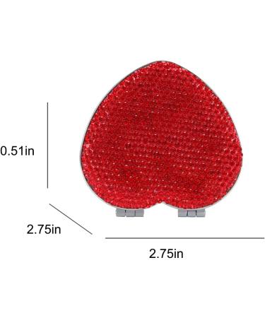 Fawziya Bling Heart Makeup Mirror 2X Magnifying - Red | Compact, Portable Beauty Mirror - Buy Online on GoSupps.com