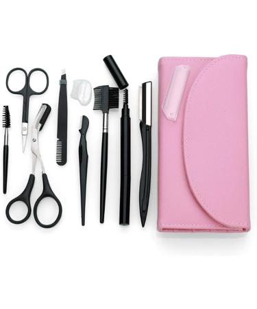 OBHDRERRY 8-Part Stainless Steel Eyebrow Tool Kit for Women - Precision Tweezers Scissors & Comb - Best Makeup Trimming Set (Black) - Buy Online on GoSupps.com
