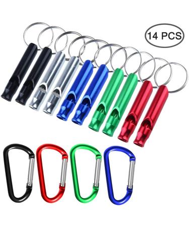 10 Pack Aluminum Survival Whistles with Carabiners - Emergency Whistle Set for Sport, Referee, Hiking, Camping - Buy Online on GoSupps.com