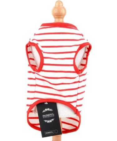 Paidful British Little Dog Shirt - Soft Cotton T-Shirt for Puppies & Small Breeds | Striped Cat Vest | Summer Tank Tops for Chihuahua Yorkie | XL/XXL Sizes Available - Buy Online on GoSupps.com
