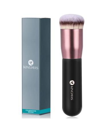 Round Top Foundation Brush Premium Kabuki Makeup Brush for Liquid Blending Cream Powder Blush Buffing Stippling Face Makeup Tools Black B (Round Top) - Buy Online on GoSupps.com
