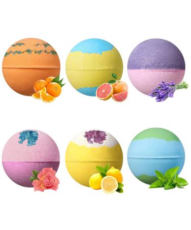 Heallily 6PCs Bad Bomb Bomb Bomb Bomb Bomb 102g natural bathroom bomb peppermint rose lemon grapefruit orange lavender bad fizz ball for moisturizing dry skin