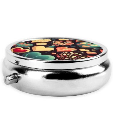 Heart Crush Flower Round Pill Box | 3-Compartment Portable Organizer for Purse & Pocket - Travel-Friendly Pill Box - Buy Online on GoSupps.com