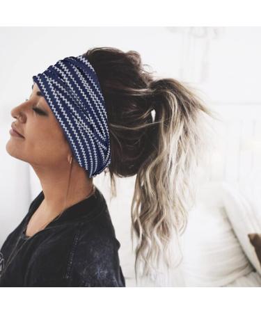 Zoestar Boho Headscarf Set - Stylish Striped Twisted Bandeau Hair Wraps for Women & Girls (3 Pieces) | Vintage Hair Accessories - Buy Online on GoSupps.com