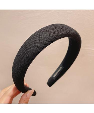 scicent Padded Headbands for Women 2 Pieces Stretchy Head Bands Hair Accessories Wide Plain Headbands Soft Sponge Headbands Outdoor Hair Accessories for Girls Black+White 06 Black + White - Buy Online on GoSupps.com