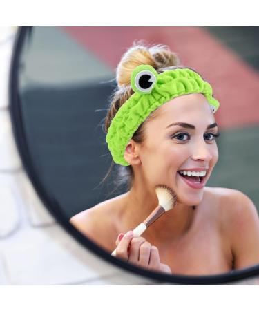 WLLHYF Frog Headband Makeup Headband Frog Eye Elastic Face Washing Hair Band Cute Shower Spa Headband Funny Green Head Wrap Cartoon Hair Accessories for Women Girls Skincare Beauty (Light green) - Buy Online on GoSupps.com