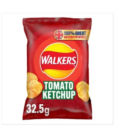 Walkers Tomato Ketchup Crisps 32.5g x Case of 32