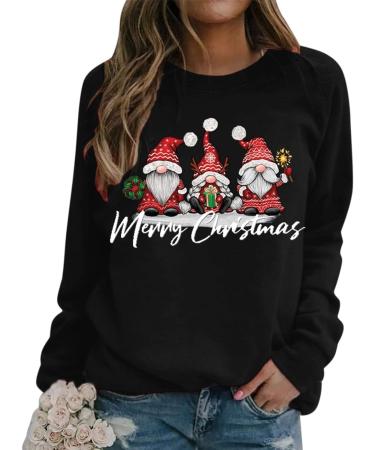Women's Christmas Sweatshirt with Snowman and Penguin Print - Black XL - Buy Online on GoSupps.com