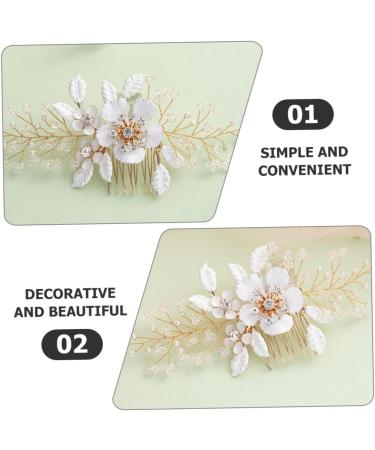 DOITOOL Hair Combs for Women Wedding Hair Comb Tiara Decor Rhinestone Hair Comb Wedding Hair Accessories Flower Hair Comb Rhinestone Hair Accessories Leaves Headgear Veil Bride - Buy Online on GoSupps.com