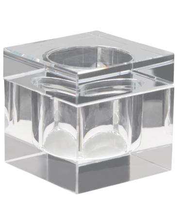 POPETPOP nail art crystal cup liquid monomer nail powder container nail powder liquid holder monomero nail art glass cup acrylic monomer liquid crystal glass with cover transparent plate 5.5x5.5cm Transparent