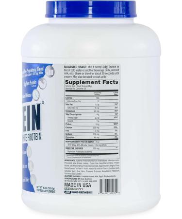 Body Nutrition Trutein High Protein Powder: 45% Whey 45% Casein 10% Egg White Protein Shake Mix Gluten-Free Low Sodium Low Carb Protein Supplement for Men & Women Chocolate Peanut Butter 4lb Chocolate Peanut Butter 4  - Buy Online on GoSupps.com