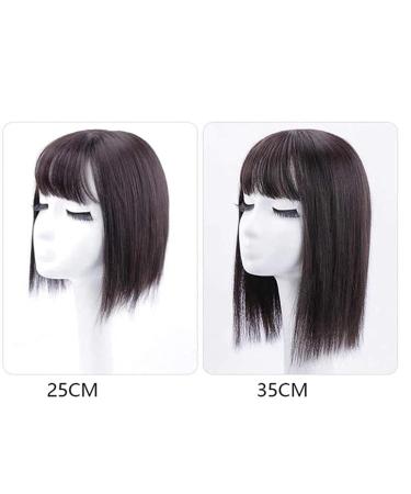 Realistic Women's Curly Wavy Hair Part - 35cm Black 3D Air Bang Wig for Sparse or Gray Hair - Buy Online on GoSupps.com