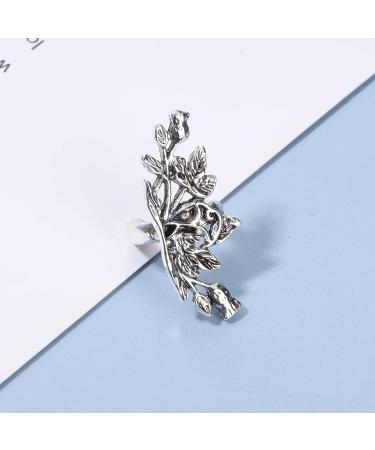Boho Leaf Earcuff Earrings - Silver Leaf No Piercing Ear Cuffs for Women & Girls | Simple Helix Cartilage Crawler Jewelry - Buy Online on GoSupps.com