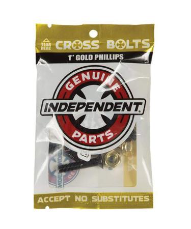 Independent Genuine Parts Cross Bolts Standard Phillips Skateboard Hardware (Black/Silver, 7/8")