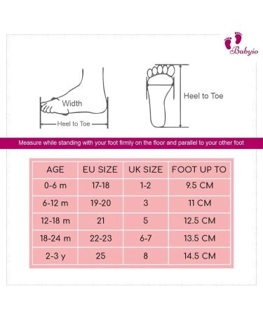Babyio Anti-Slip Baby Sock Shoes - Soft Cotton Toddler Shoes for Boys & Girls - Pink, 18-24 Months - Buy Online on GoSupps.com