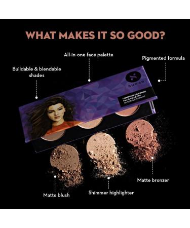 Love Earth Cosmetics Contour De Force facial makeup palette including matte bronzer highlighter and blush Makeup Palette with Builtin Mirror 01 Subtle Summit - Buy Online on GoSupps.com