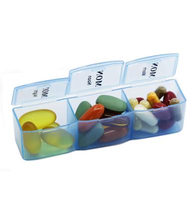 Ultimate Pill Organizer Box with Snap Lids | 7-Day Design & 21 Larger Compartments for Bigger Pills - Perfect for International Shipping - Buy Online on GoSupps.com