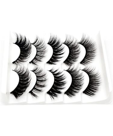 5 Pairs Handmade Natural Long Volume False Eyelashes Extensions Lashes as shown - Buy Online on GoSupps.com