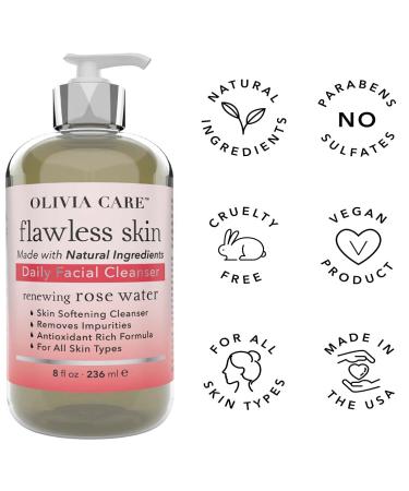 Daily Brightening Facial Cleanser - Natural Moisturize Hydrate Cleanse - Brighten Age Spot Tighter & Soothe Skin - Antioxidants - All Skin Types. Evens Complexation - 8 FL OZ (Rose Water) - Buy Online on GoSupps.com