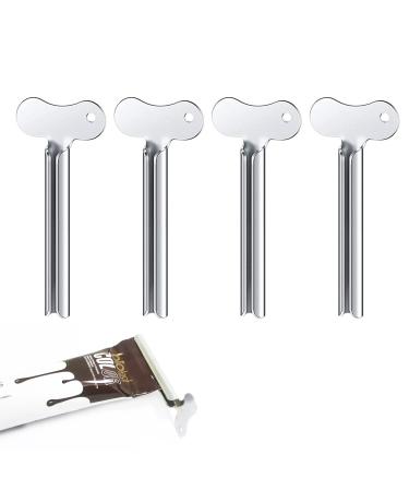 Olakin Stainless Steel Toothpaste Tube Press 4 Pack Tube Squeezer Tube Squeezer for All Tubes Toothpaste Hair Gel Hand Cream Cosmetics