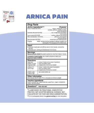 Genexa Adult Pain Relief Bundle | 500mg Acetaminophen Caplets + Homeopathic Arnica Chewables | Fast Relief for Headache Joint & Muscle Pain | OTC + Homeopathic Combo | No Dyes or Artificial Additives - Buy Online on GoSupps.com