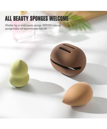 FERYES 2 PCS Makeup Sponge Holder - Silicone Beauty Blender Case for Travel | Black & Brown Makeup Sponge Organizer - Buy Online on GoSupps.com