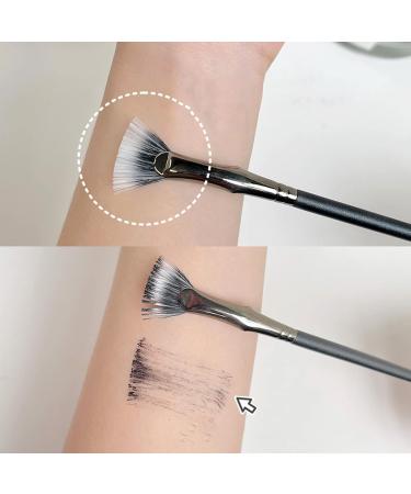 Makeup Brushes Eyelash Brush No Shedding Easy to Clean Soft Dense Bristles Curling Eyelash Flat Head Folded Fan-shaped Lashes Extension Brush Black - Buy Online on GoSupps.com
