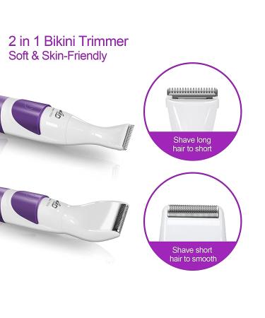 Pefetis Electric Razor for Women - 2-in-1 Bikini Trimmer for Smooth Hair Removal - Wet & Dry Shaver for Legs, Underarms, Bikini Line - Painless Lady Grooming Tool with Comb Attachment - Buy Online on GoSupps.com