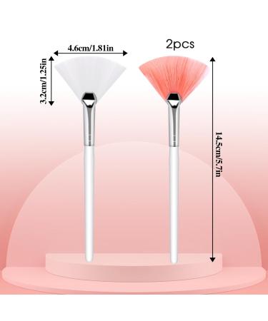 2-Pack Soft Fan Brush Set for Facial Masks | Pink & White Makeup Applicator for Women & Girls - Buy Online on GoSupps.com