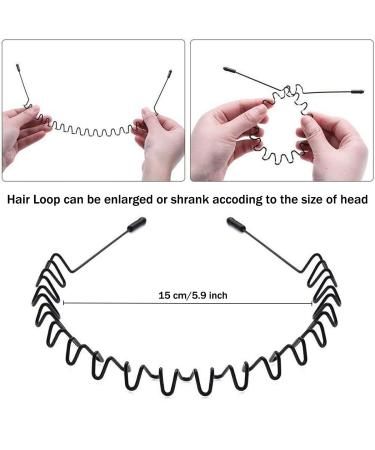 Buy FlyfTrey 6-Piece Unisex Metal Hair Bands - Non-Slip Elastic Headbands for Outdoor Sports & Yoga - Trendy Black Jumping Wave Accessories - Buy Online on GoSupps.com