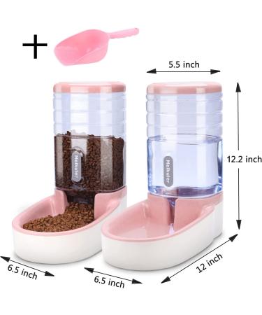 Meikuler Pets Auto Feeder 3.8L Food & Water Dispenser Set for Dogs, Cats, and Pets - Pink - Buy Online on GoSupps.com