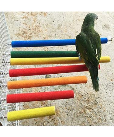 Pivby Wood Bird Cage Perch Stand Toy Platform for Amazon Parrot - Pack of 3 - Colorful Paw Grinding Stick Included - Buy Online on GoSupps.com