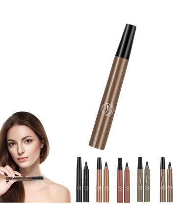 Cohbskj Glowly Secret Eyebrow Pen Unique Quad Eyebrow Pencil Quad Forked Liquid Eyebrow Pencil Long-Lasting Waterproof Microblading Eyebrow Pen (1PCS-B)