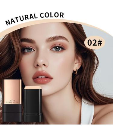 FLLUOUZH Flawless Eraser Foundation Stick 2025 Korean Hydrating Lightweight Foundation Stick with BuiltIn Brush MultiUse Full Coverage AntiWrinkle Makeup 02 Natural Color - Buy Online on GoSupps.com
