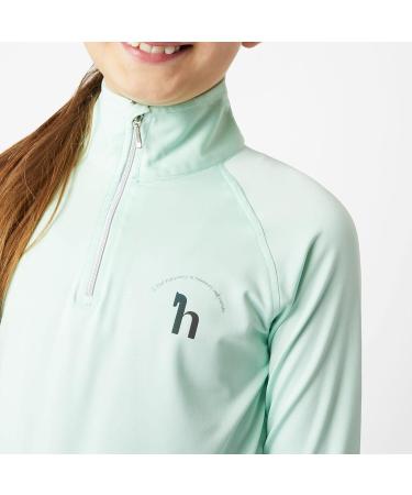 Horze Lola Kids Long Sleeve Half Zip Tec Shirt - Dusty Aqua (Medium) - Buy Online on GoSupps.com