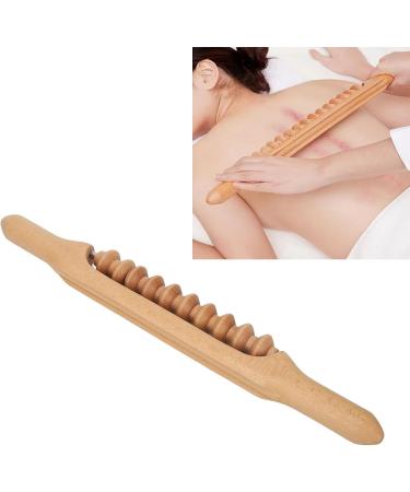 Wood Lymphatic Massage Roll Rod | Myofascial Relief & Gastro-Cellulite Massager | 10-Wheel Body Massage Tool for Optimal Wellness - Buy Online on GoSupps.com