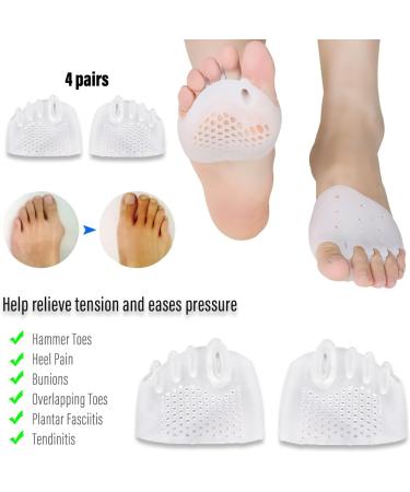 Silicone Toe Spreader Set - Bunion & Hammer Toe Correction Gel Separator for Pain Relief - 4 Pairs - Buy Online on GoSupps.com
