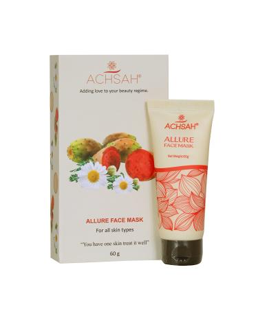 ACHSAH Allure Face Mask Betalain Pigments | Vitamin k Amino Acids for all Skin Type No Parabens & Sulphate |For Men & Women Refreshing & Resurfacing Skin 60gm/2.1 Oz