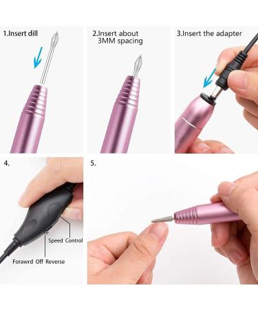 Grendly Electric Nail File Kit Protable Nail Drill Electric Manicure Tools for Home Use DIY Nail Art Nail Salon Silver - Buy Online on GoSupps.com
