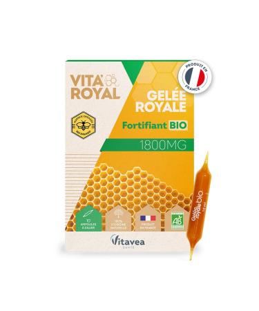 Vitavea - Vita'Royal Organic Strengthener - Fortifying Natural Benefits of the Hive - Royal Jelly 1800 mg - 10 ampoules - Made in France
