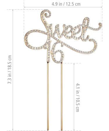 NUOBESTY Sweet 16 Cake Topper - 16th Birthday Cake Topper - Gold Glitter - Sweet Sixteen Birthday Party Decorations - Buy Online on GoSupps.com