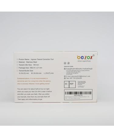 Bezox 2PC Ingrown Toenail Tools - Nail Correction Buckle & Lifter Surgical Stainless Steel for Paronychia Treatment (Size 37-40) | International Shipping Available - Buy Online on GoSupps.com
