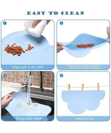 Waterproof Silicone Pet Feeding Mat - Slip Resistant Cat & Dog Bowl Tray in Royal Blue - Buy Online on GoSupps.com