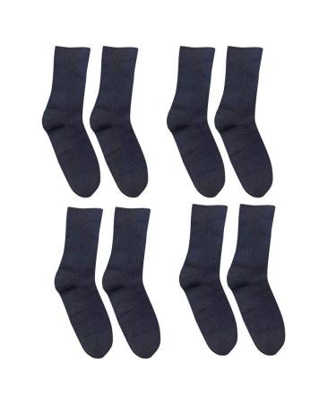 DOITOOL 4 Pairs Diabetic Cotton Socks Non- Binding Crew Socks for Patient Elderly Pregnant Women Black