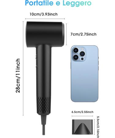 LKV HAIR DROYER Professional High Speed 200 Million Negative Ionic Hair Dryer 36ms Airflow Diffuser and Concentrate Sprayer Bathroom Travel Gray - Buy Online on GoSupps.com