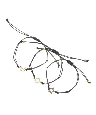 IWOWHERO 3Pcs delicate wrist chain friendship wrist chains friends wrist chain friendships wrist chain bracelet Metal Miss alloy 7x7x0.3CM Golden